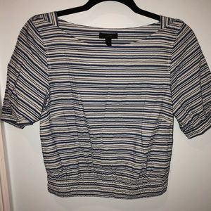 J Crew Seersucker Cropped Top Striped